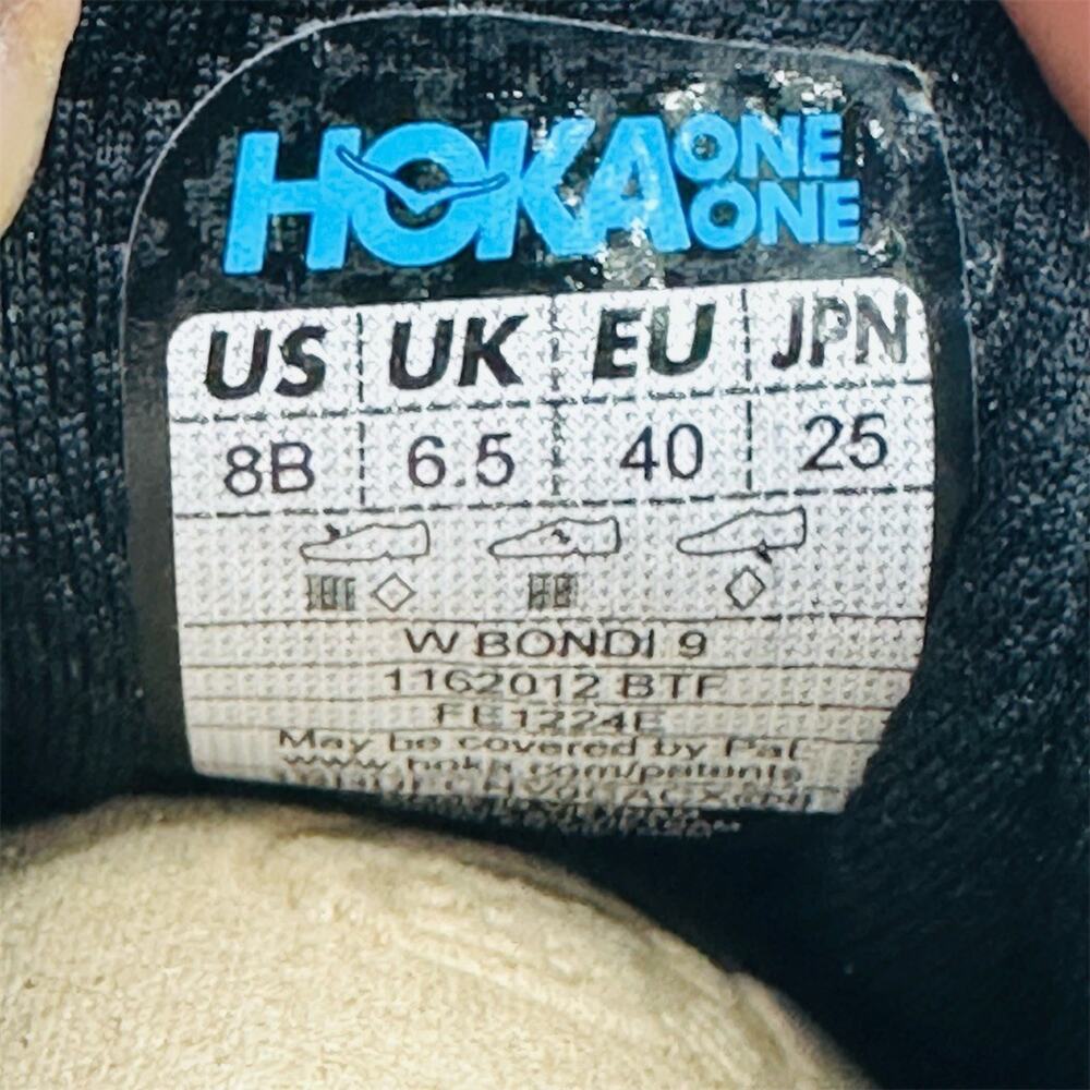 HOKA Bondi 9 Women's Running Shoes Sea Glass Green Pink Logo Size 8B - Picture 8 of 9